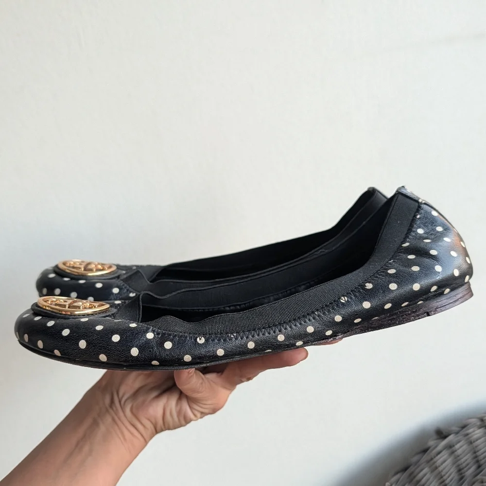 Tory Burch Minnie Polka Dot Flats Size 8.5